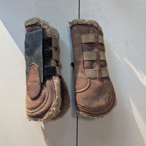 Unbranded Brown Leather Tendon Jump Front Horse Boots